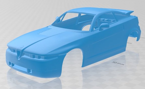 Alfa Romeo SZ 1989 Printable Body Car Model do druku 3D .c4d .max .obj .3ds .fbx .stl .blend 