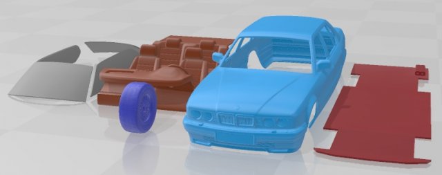 7 Series E32 1986 Printable Car Modelo de Impressão 3D .c4d .max .obj .3ds .fbx .stl .blend 