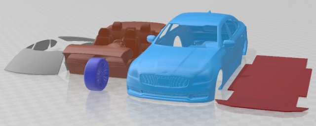Kia K900 2019 Printable Car Modèles 3D en vedette .c4d .max .obj .3ds .fbx .stl .blend