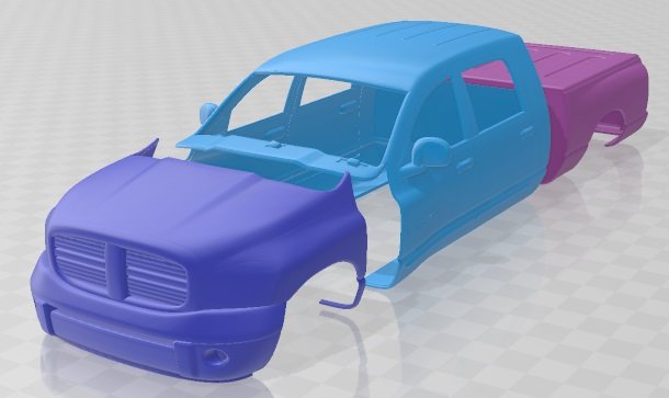 Dodge Ram 2500 Printable Body Car 3D Print Model .c4d .max .obj .3ds .fbx .stl .blend 