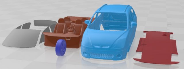 Daewoo Matiz M250 2011 Printable Car 3D 프린트 모델 .c4d .max .obj .3ds .fbx .stl .blend 