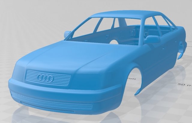 Audi 100 C4 Sedan 1991 Printable Body Car Model do druku 3D .c4d .max .obj .3ds .fbx .stl .blend 