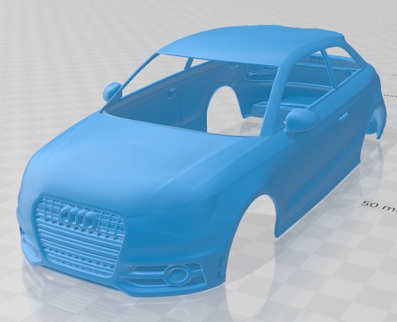Audi A1 2010 Printable Body Car 3D printmodel .c4d .max .obj .3ds .fbx .stl .blend