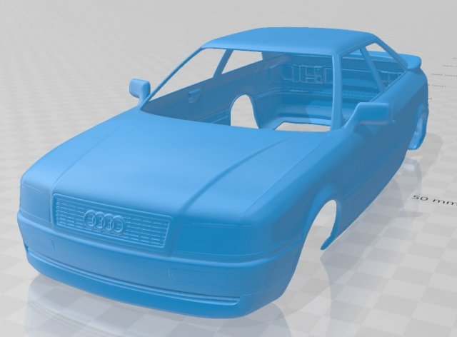 Audi Coupe 1991 Printable Body Car 3D Print Model .c4d .max .obj .3ds .fbx .stl .blend