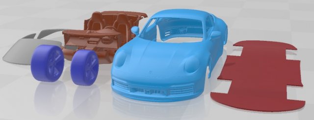 Porsche 911 Targa 2021 Printable Car 3D Принт Модель .c4d .max .obj .3ds .fbx .stl .blend 