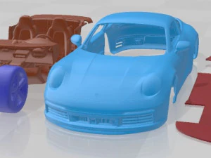 Carro imprim&iacute;vel Porsche 911 Targa 2021 Modelo de Impressão 3D