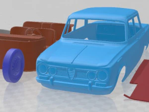 Alfa Romeo Giulia 105 1962 Printable Car 3D Print Model