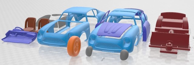Aston Martin DB4GT Zagato 1960 Printable Car 3D Baskı Modeli .c4d .max .obj .3ds .fbx .stl .blend 