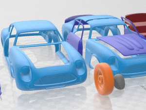 Aston Martin DB4GT Zagato 1960 Printable Car 3D Baskı Modeli
