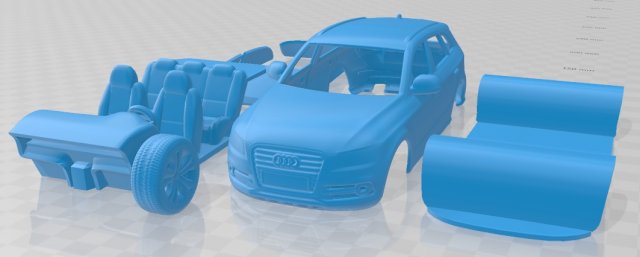 Audi SQ5 2013 Printable Car 3D Print Model .c4d .max .obj .3ds .fbx .stl .blend