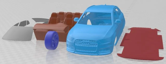 Audi Q3 2019 Printable Car 3D Print Model .c4d .max .obj .3ds .fbx .stl .blend