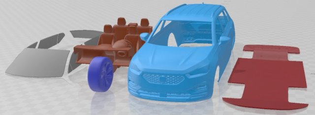 Seat Tarraco FR 2021 Printable Car 3D Принт Модель .c4d .max .obj .3ds .fbx .stl .blend 