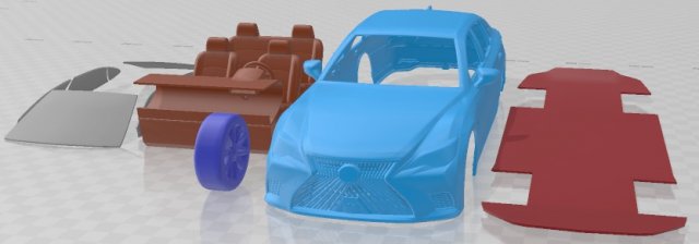 Lexus LS 2021 Printable Car 3D प्रिंट मॉडल .c4d .max .obj .3ds .fbx .stl .blend