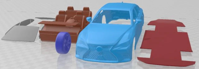 Lexus LS 2021 Printable Car 3D Print Model .c4d .max .obj .3ds .fbx .stl .blend