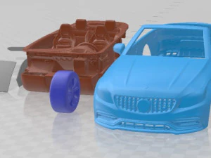 Mercedes C63 S AMG Cabriolet 2019 Printable Car 3D Print Model