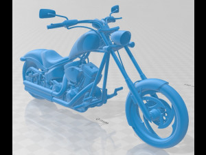 Big Dog K9 Chopper Printable Motorbike Modèles 3D en vedette