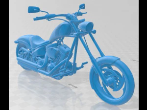 Big Dog K9 Chopper Printable Motorbike 3D Print Model