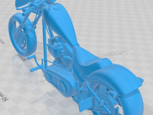 Big Dog K9 Chopper Printable Motorbike Modèles 3D en vedette