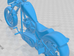 Big Dog K9 Chopper Printable Motorbike 3D Print Model