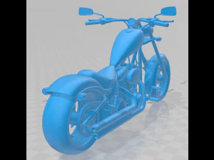 Big Dog K9 Chopper Printable Motorbike 3D Print Model