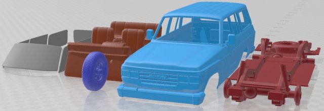 Toyota Land Cruiser J60 US 1987 Printable Car 3D Print Model .c4d .max .obj .3ds .fbx .stl .blend 