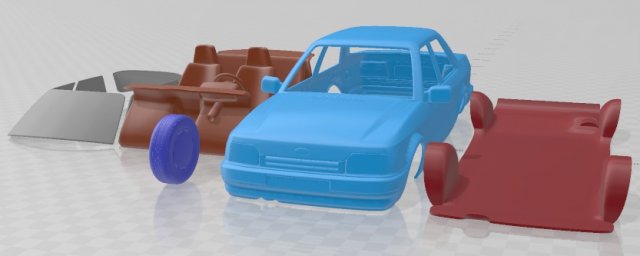 Orion 1986 Printable Car in separate parts Modelo de impresión 3D .c4d .max .obj .3ds .fbx .stl .blend 