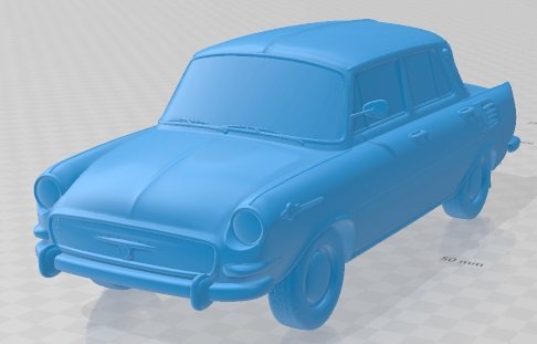Skoda 1000 MB 1964 Printable Car 3D 프린트 모델 .c4d .max .obj .3ds .fbx .stl .blend 