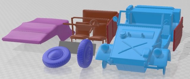 Volkswagen Kubelwagen 1945 Printable Car Modelo de impresión 3D .c4d .max .obj .3ds .fbx .stl .blend 