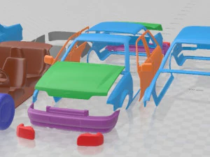 Mobil Cetak Orion 1986 di bagian terpisah Model Cetak 3D