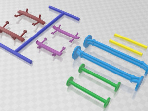 Universal Axles Pack 1 Printables 3D प्रिंट मॉडल