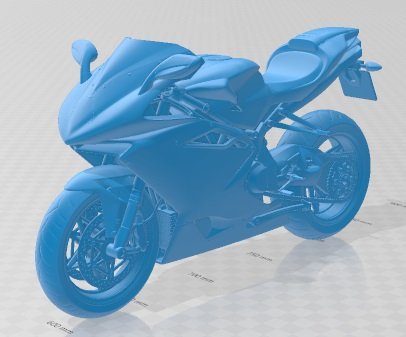 MV Agusta F4 2010 Printable Motorbike 3Dプリントモデル .c4d .max .obj .3ds .fbx .stl .blend 