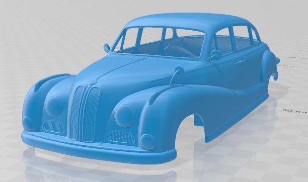 501 Saloon 1952 Printable Body Car Model do druku 3D .c4d .max .obj .3ds .fbx .stl .blend 