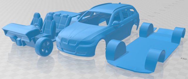 Series 3 E91 Estate 2006-2011 Printable Car Modelo de impresión 3D .c4d .max .obj .3ds .fbx .stl .blend 