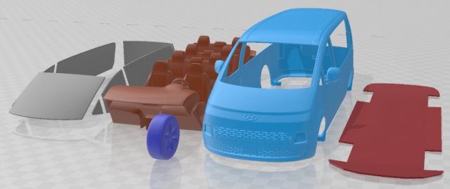 Hyundai Staria 2022 Printable Van Modelo de Impressão 3D .c4d .max .obj .3ds .fbx .stl .blend 