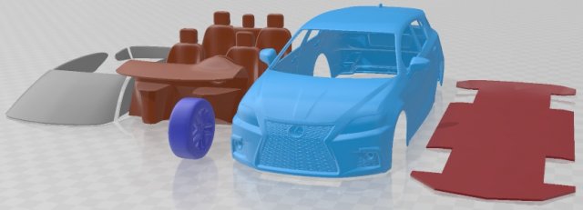 Lexus CT 200h 2020 Printable Car 3D Принт Модель .c4d .max .obj .3ds .fbx .stl .blend 