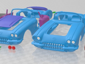 Chevrolet Corvette Coupe 1960 Printable Car 3D Print Model