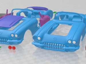 Chevrolet Corvette Coupe 1960 Printable Car 3D Print Model
