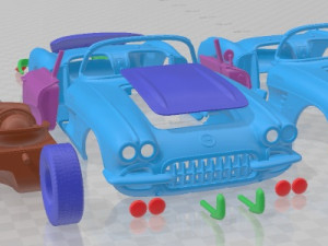 Chevrolet Corvette Coupe 1960 Printable Car 3D-printmodel