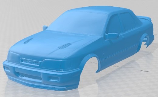 Sierra RS Cosworth Club Printable Body Car 3D 프린트 모델 .c4d .max .obj .3ds .fbx .stl .blend 