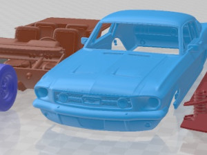 Mustang Fastback 1967 Printable Car 3Dプリントモデル