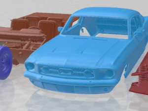 Mustang Fastback 1967 Printable Car 3D Print Model