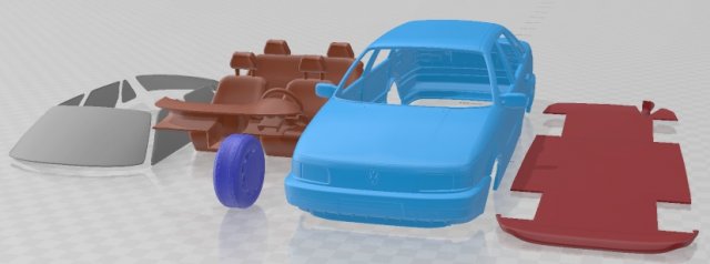 Volkswagen Passat B3 Sedan 1988 Printable Car Modèles 3D en vedette .c4d .max .obj .3ds .fbx .stl .blend 