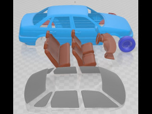 Volkswagen Passat B3 Sedan 1988 Printable Car Modèles 3D en vedette