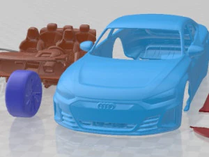 Audi e-tron GT 2022 印刷可能な車 3Dプリントモデル