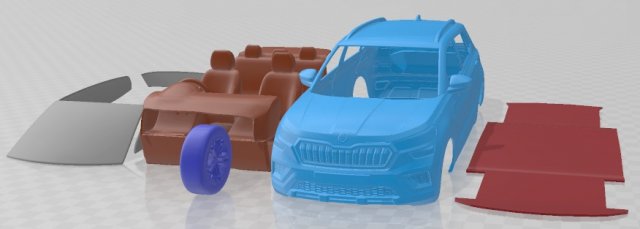 Skoda Kushaq 2021 Printable Car Modello di stampa 3D .c4d .max .obj .3ds .fbx .stl .blend 
