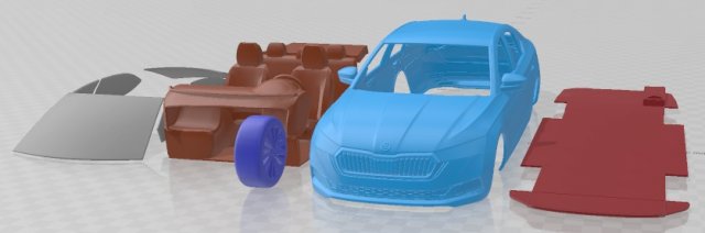 Skoda Octavia Sedan 2020 Printable Car 3D 프린트 모델 .c4d .max .obj .3ds .fbx .stl .blend 