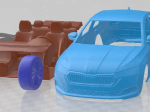 Coche Imprimible Skoda Octavia Sed&aacute;n 2020 Modelo de impresión 3D