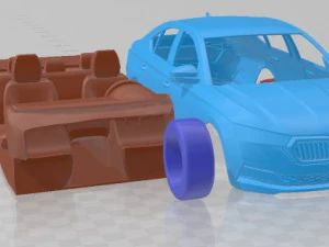 Coche Imprimible Skoda Octavia Sed&aacute;n 2020 Modelo de impresión 3D