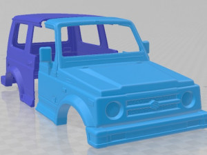 Suzuki Samurai 1996 Printable Body Car 3D प्रिंट मॉडल