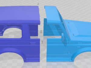 Suzuki Samurai 1996 Printable Body Car 3D Print Model